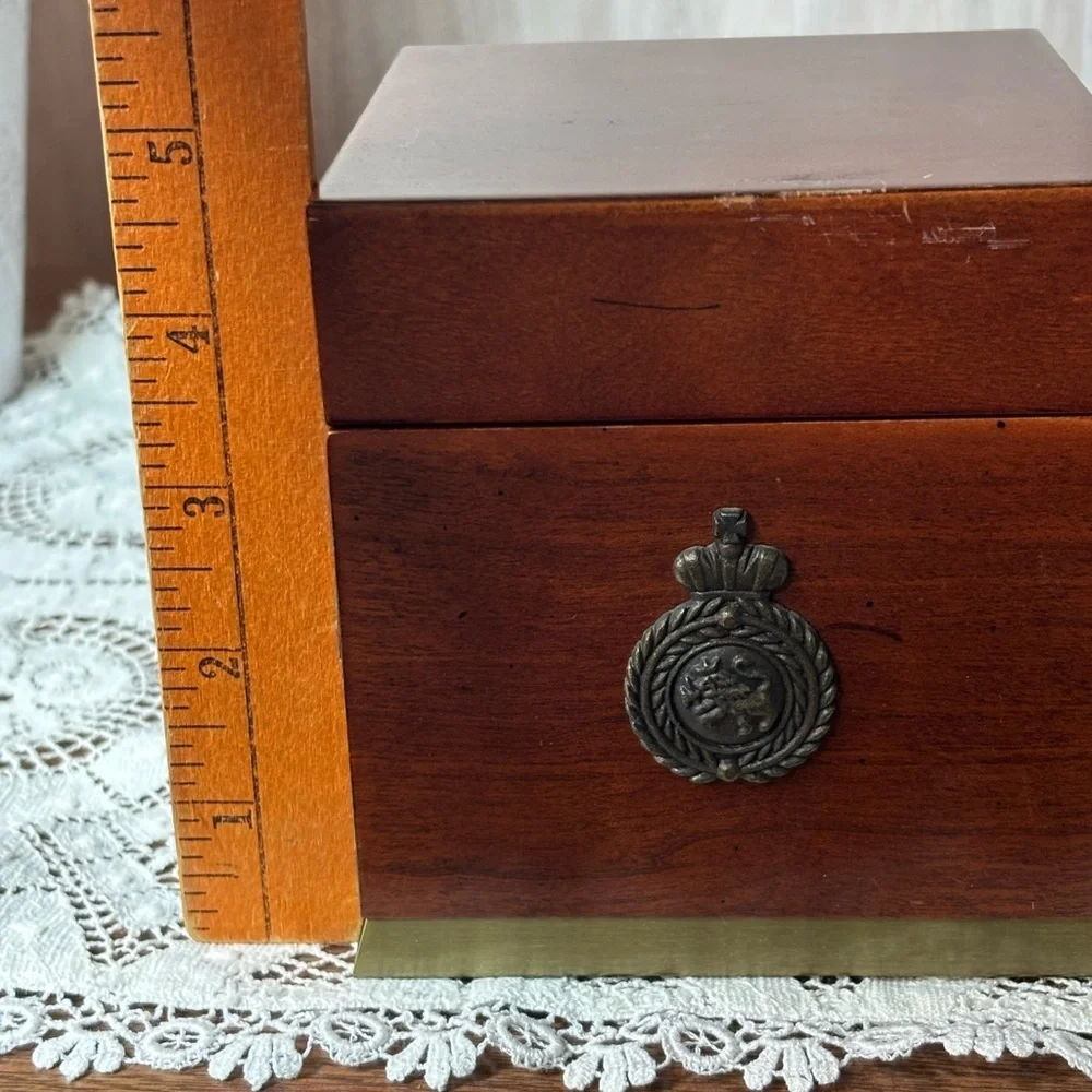 Vintage Mahogany and Brass Bombay Company Box with Medallion